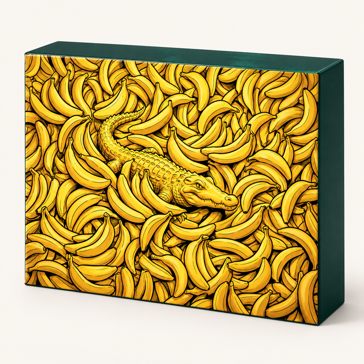 The Find the Croc puzzle box, its lid printed with the crocodile in a sea of bananas